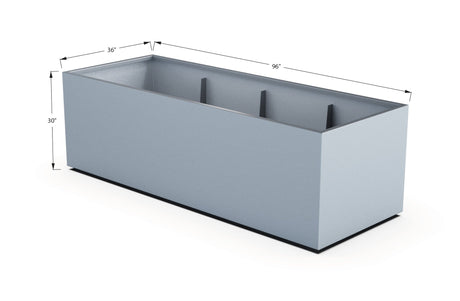 Aluminum Rectangular 36" Wide Planter – 24" to 30" H - Plantercraft