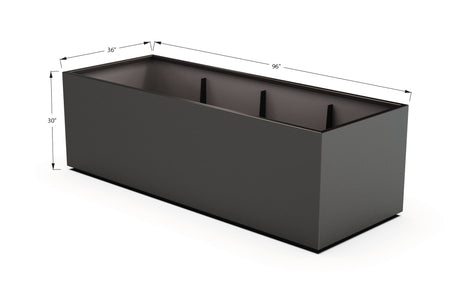 Aluminum Rectangular 36" Wide Planter – 24" to 30" H - Plantercraft