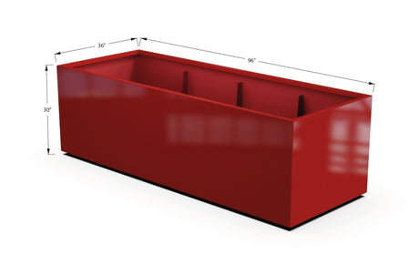 Aluminum Rectangular 36" Wide Planter – 24" to 30" H - Plantercraft