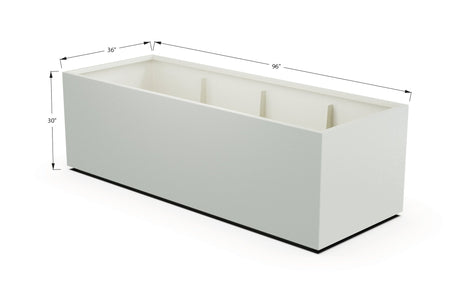 Aluminum Rectangular 36" Wide Planter – 24" to 30" H - Plantercraft