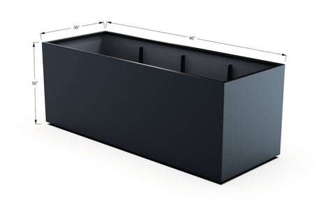 Aluminum Rectangular 36" Wide Planter – 36" to 42" H - Plantercraft