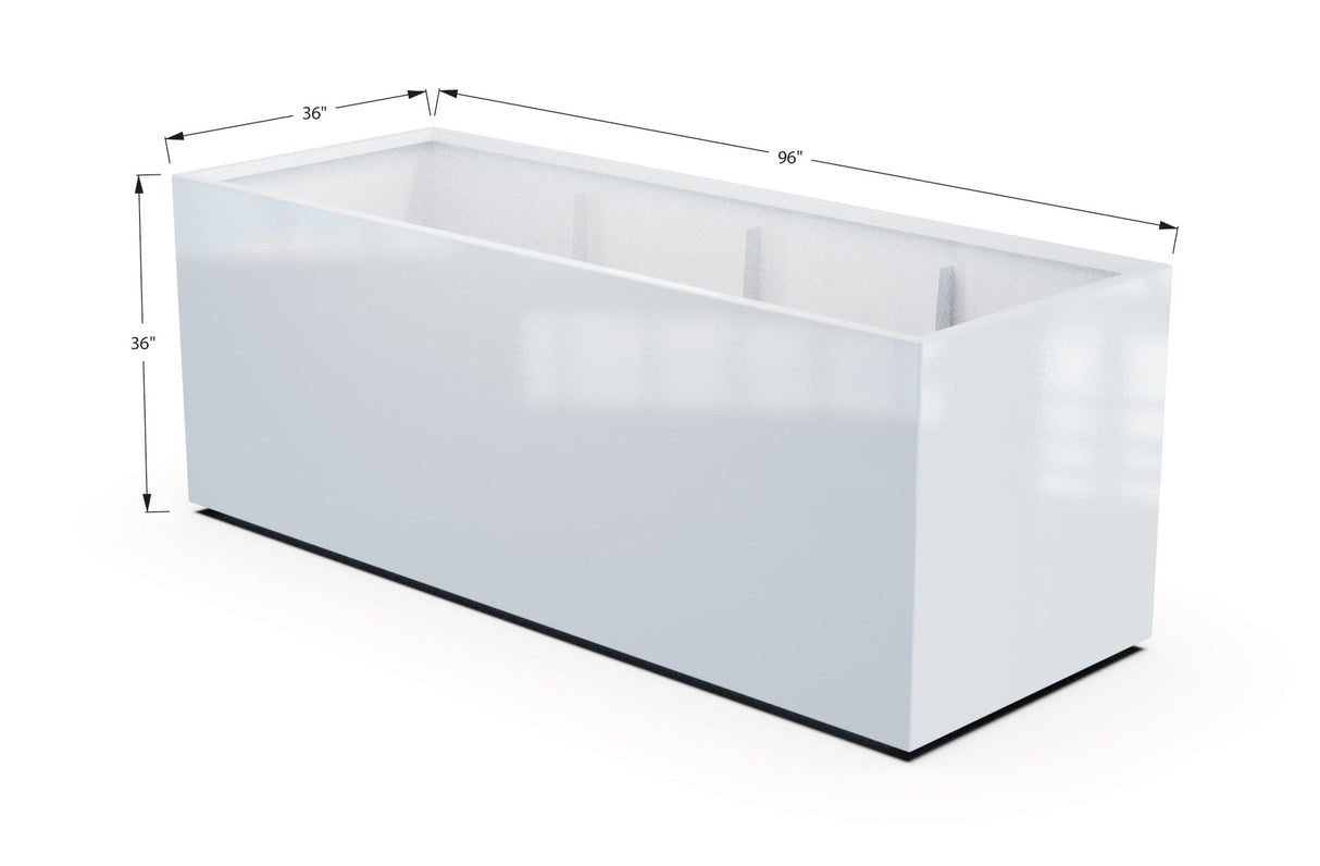 Aluminum Rectangular 36" Wide Planter – 36" to 42" H - Plantercraft