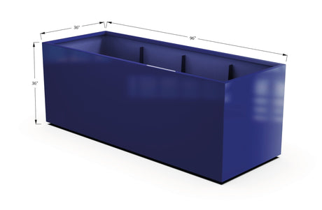 Aluminum Rectangular 36" Wide Planter – 36" to 42" H - Plantercraft