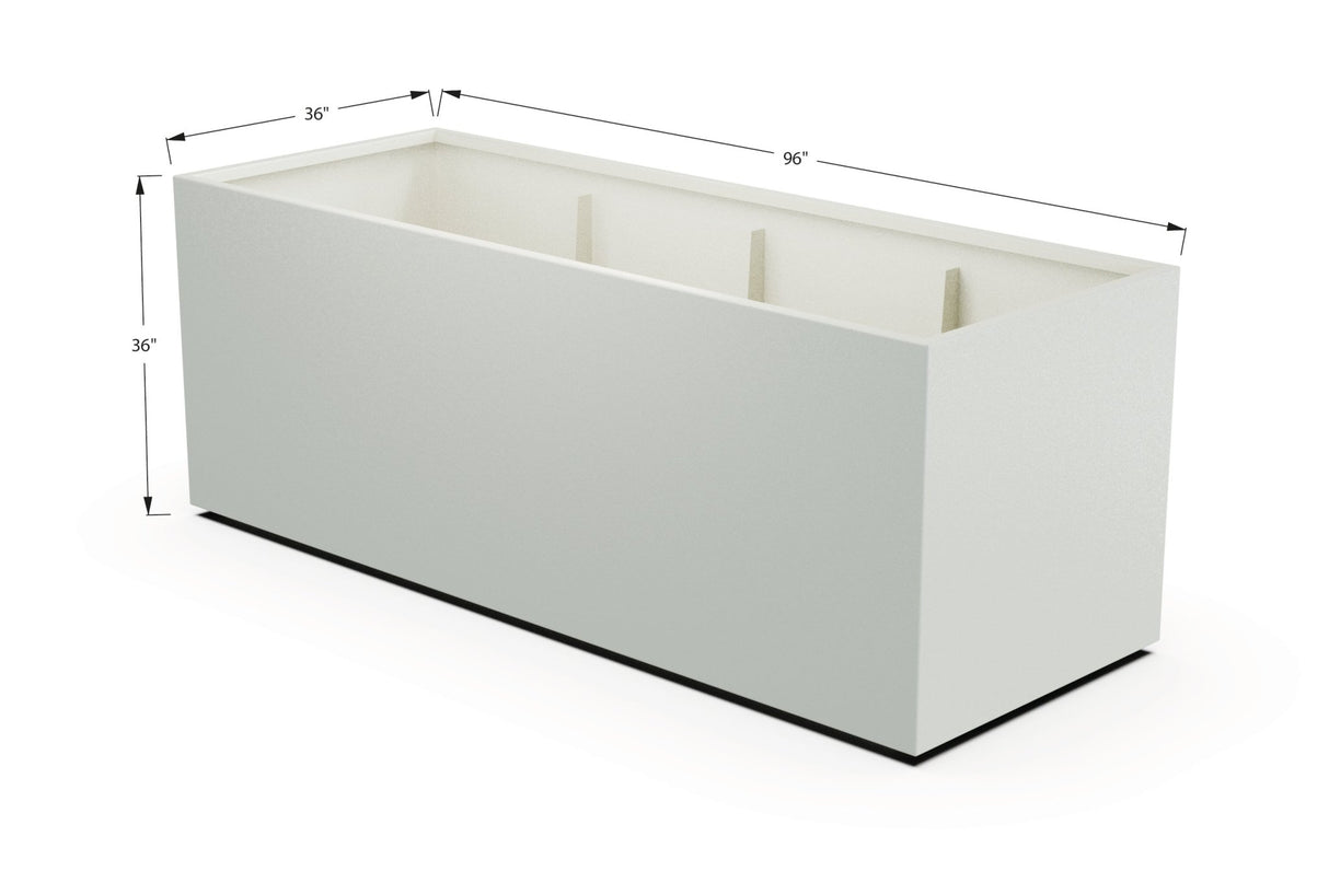 Aluminum Rectangular 36" Wide Planter – 36" to 42" H - Plantercraft
