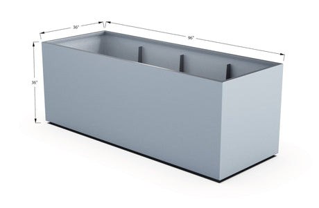 Aluminum Rectangular 36" Wide Planter – 36" to 42" H - Plantercraft