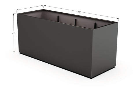 Aluminum Rectangular 36" Wide Planter – 36" to 42" H - Plantercraft
