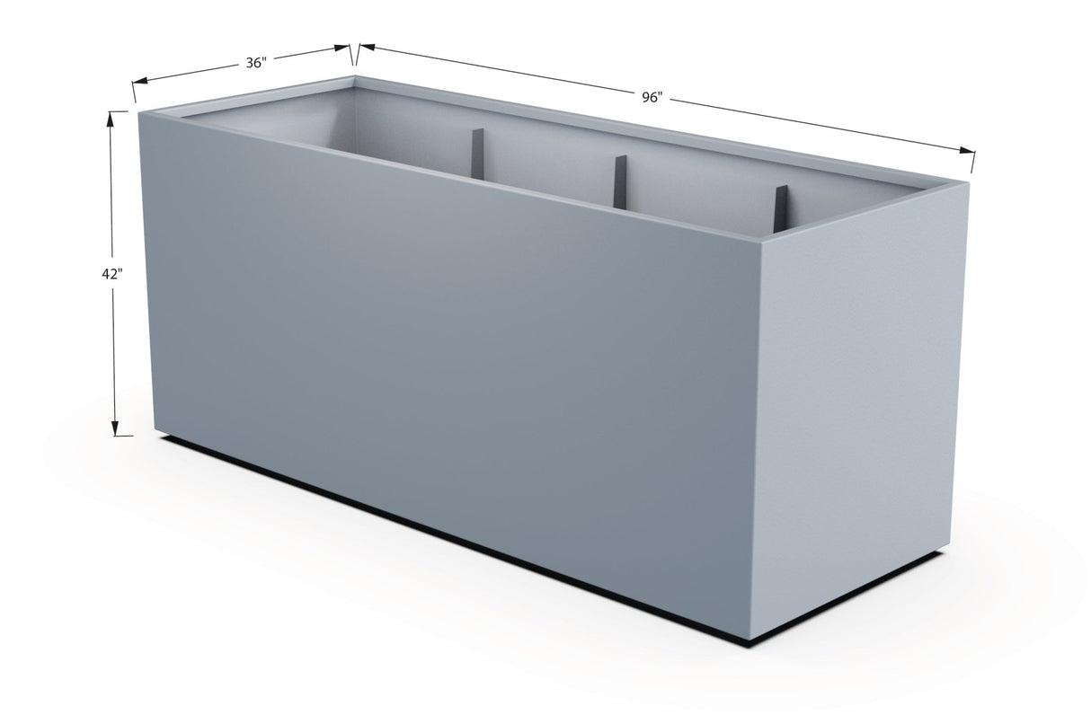 Aluminum Rectangular 36" Wide Planter – 36" to 42" H - Plantercraft