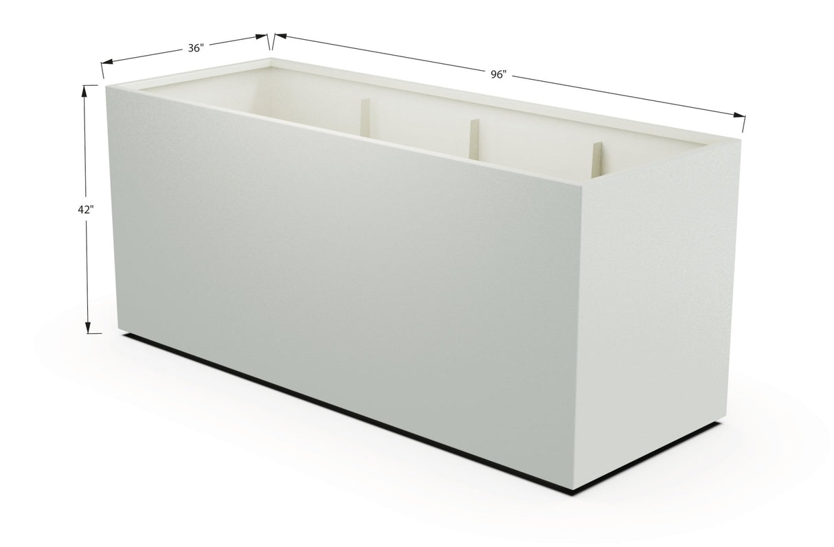 Aluminum Rectangular 36" Wide Planter – 36" to 42" H - Plantercraft
