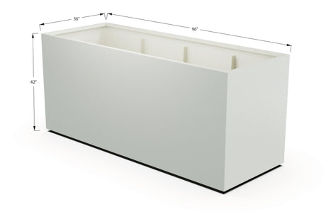 Aluminum Rectangular 36" Wide Planter – 36" to 42" H - Plantercraft