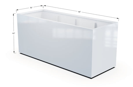 Aluminum Rectangular 36" Wide Planter – 36" to 42" H - Plantercraft