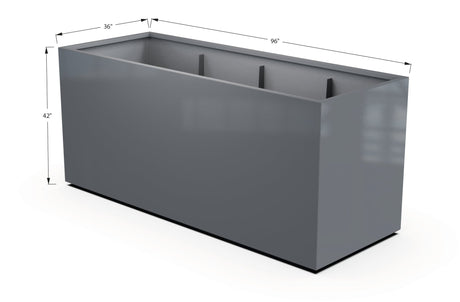 Aluminum Rectangular 36" Wide Planter – 36" to 42" H - Plantercraft