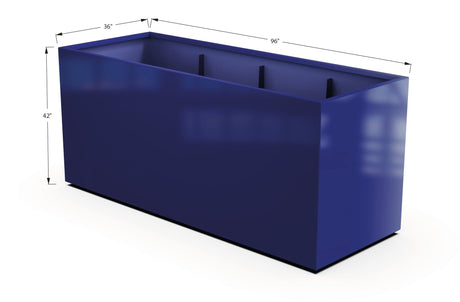 Aluminum Rectangular 36" Wide Planter – 36" to 42" H - Plantercraft
