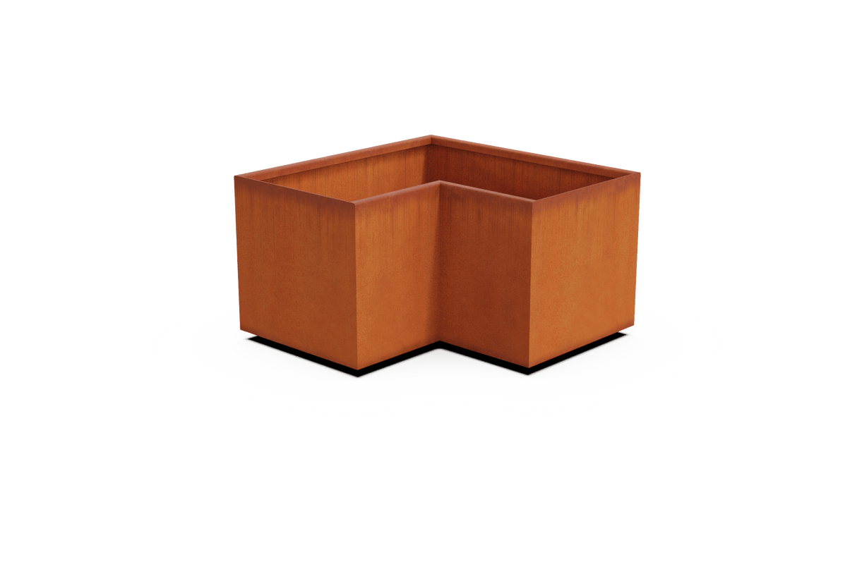 Corten Steel Corner Planter - Plantercraft