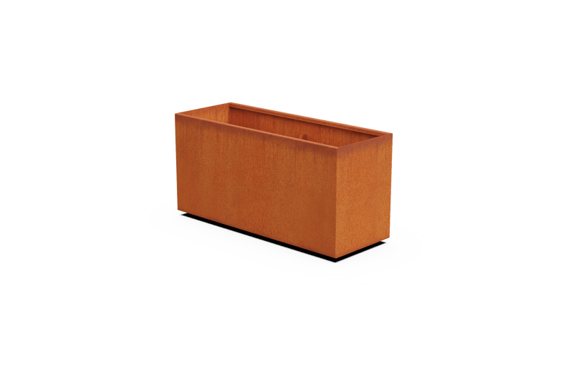 Corten steel rectangular planter — representative standard model