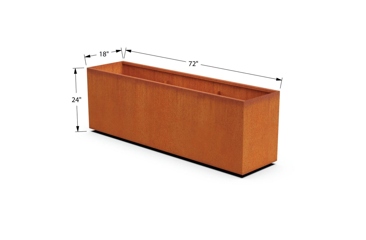 Corten Steel Rectangular Planter - Plantercraft