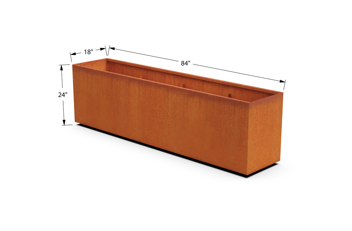 30% OFF Corten Steel Rectangular Planter – 84" x 18" x 24"