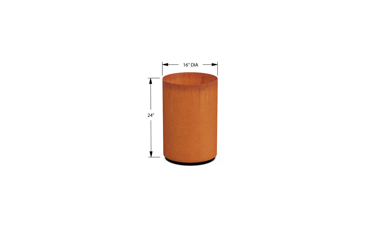 Corten Steel Round Planter – 12" to 20" DIA