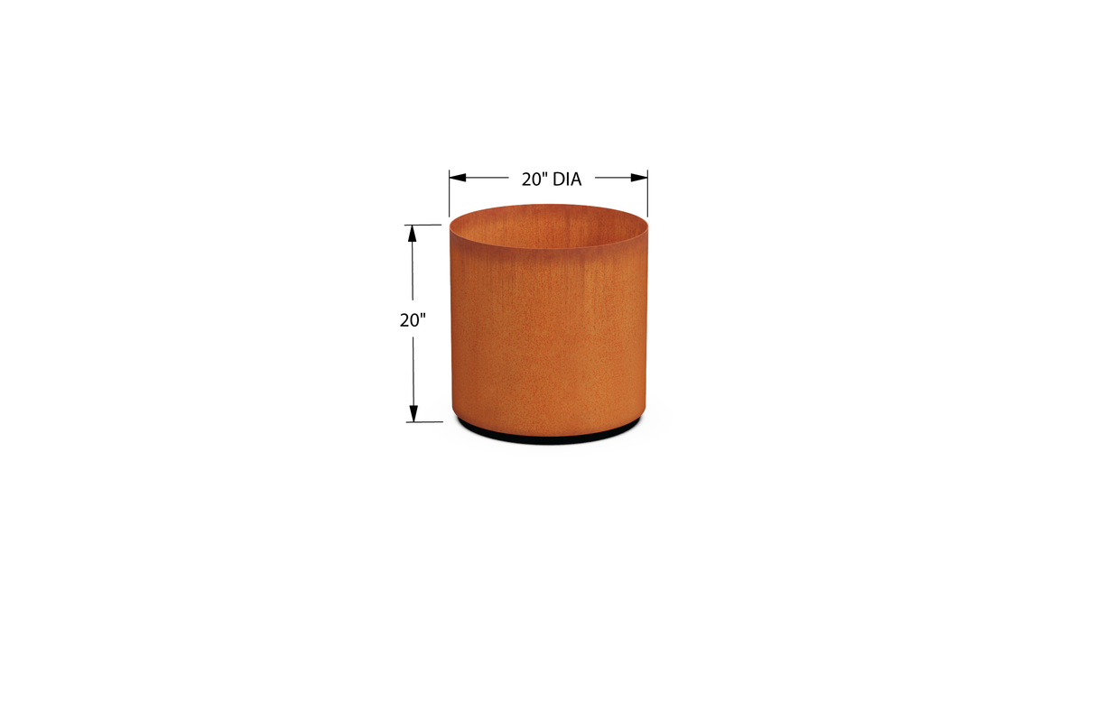 Corten Steel Round Planter – 12" to 20" DIA