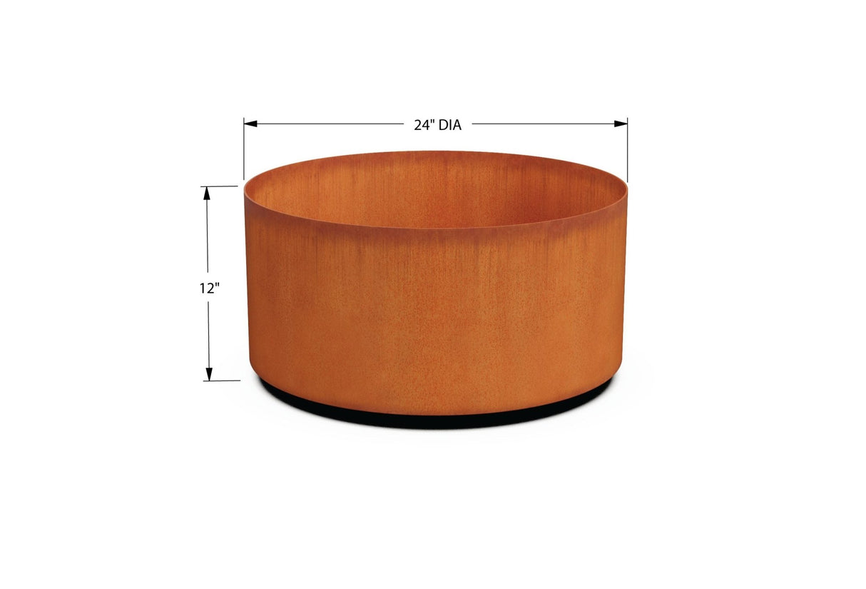 Corten Steel Round Planter - Plantercraft