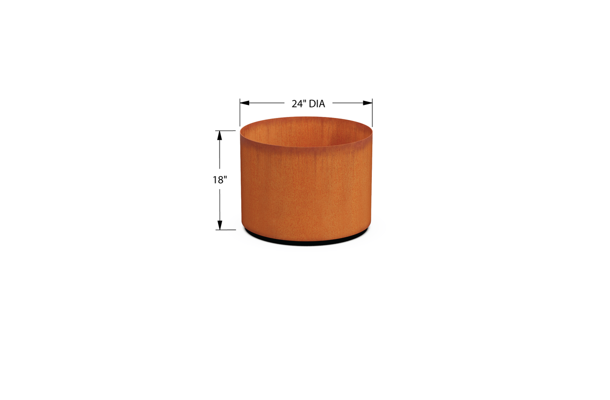 Corten Steel Round Planter – 24" to 36" DIA