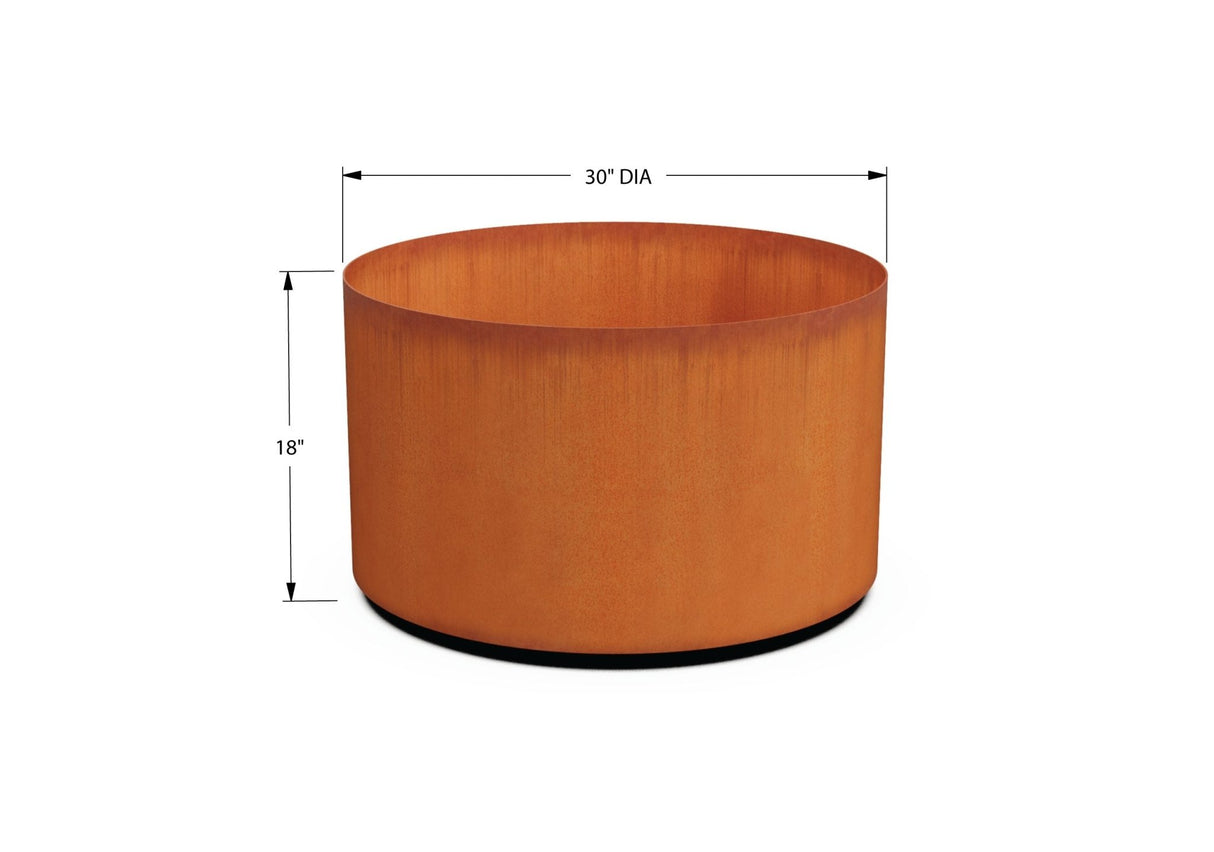 Corten Steel Round Planter - Plantercraft