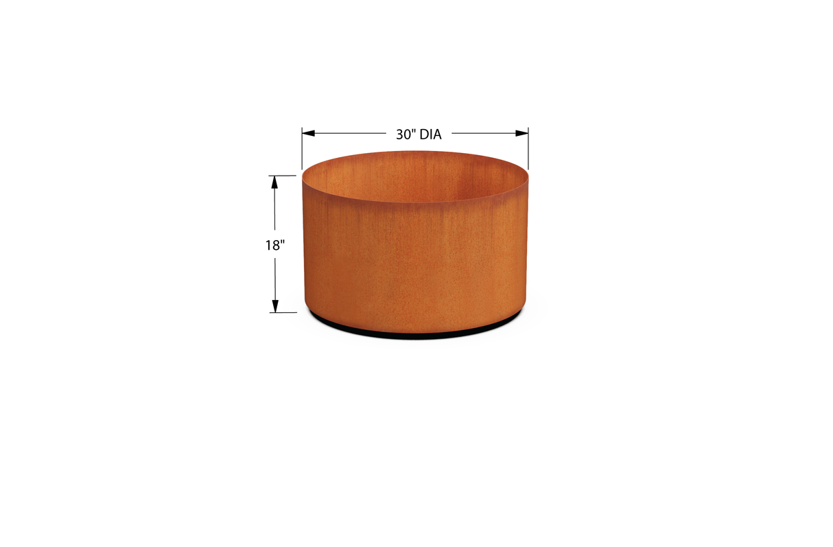 Corten Steel Round Planter – 24" to 36" DIA