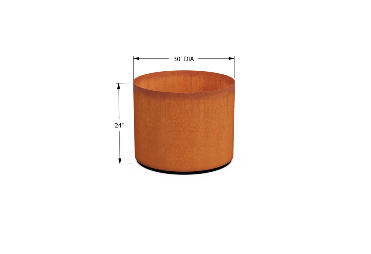 Corten Steel Round Planter - Plantercraft