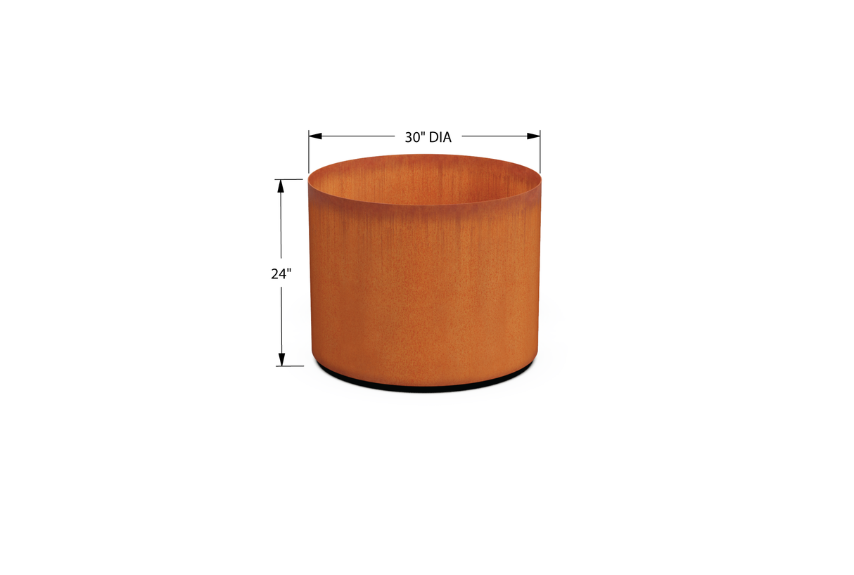 Corten Steel Round Planter – 24" to 36" DIA