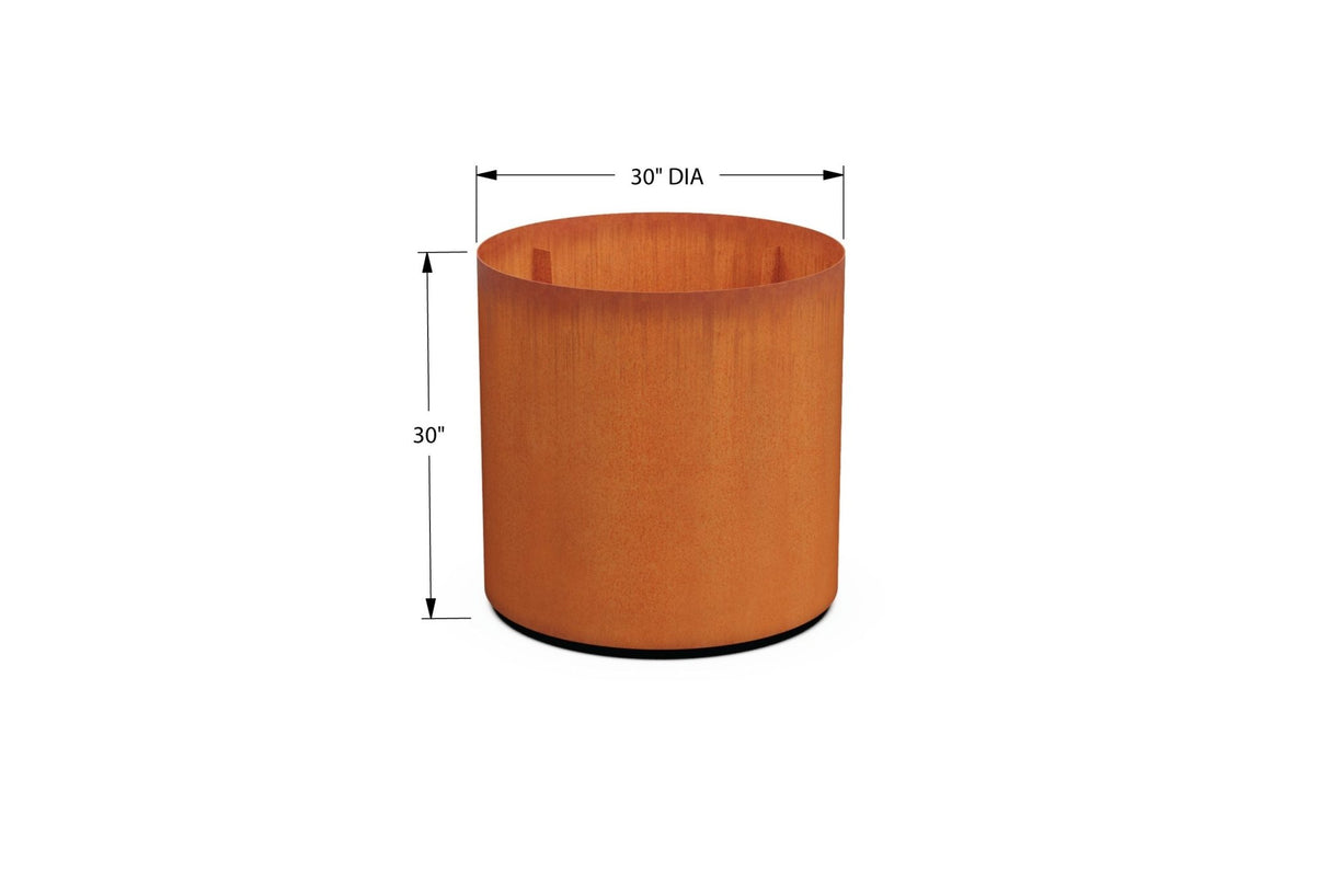 Corten Steel Round Planter - Plantercraft