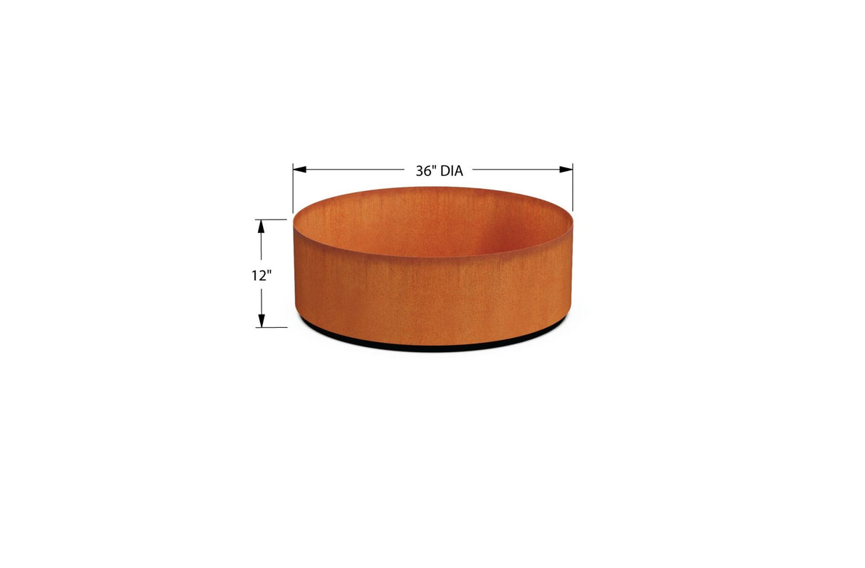 Corten Steel Round Planter - Plantercraft