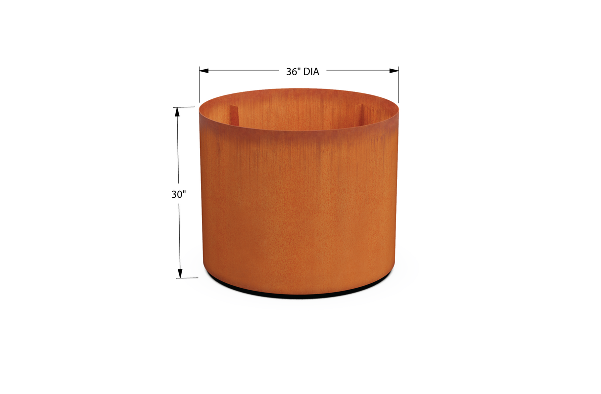 Corten Steel Round Planter – 24" to 36" DIA