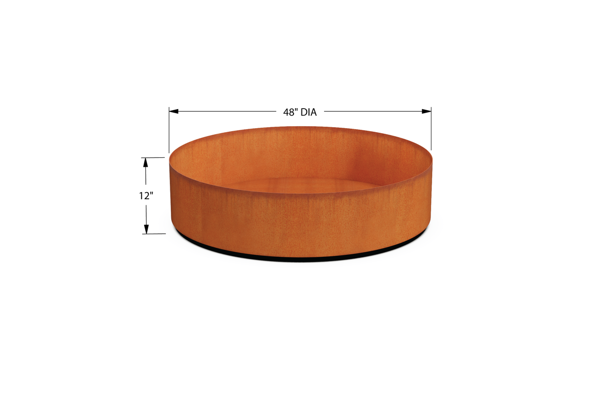 Corten Steel Round Planter – 42" to 48" DIA