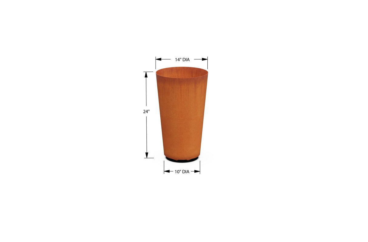 Corten Steel Round Tapered Planter - Plantercraft