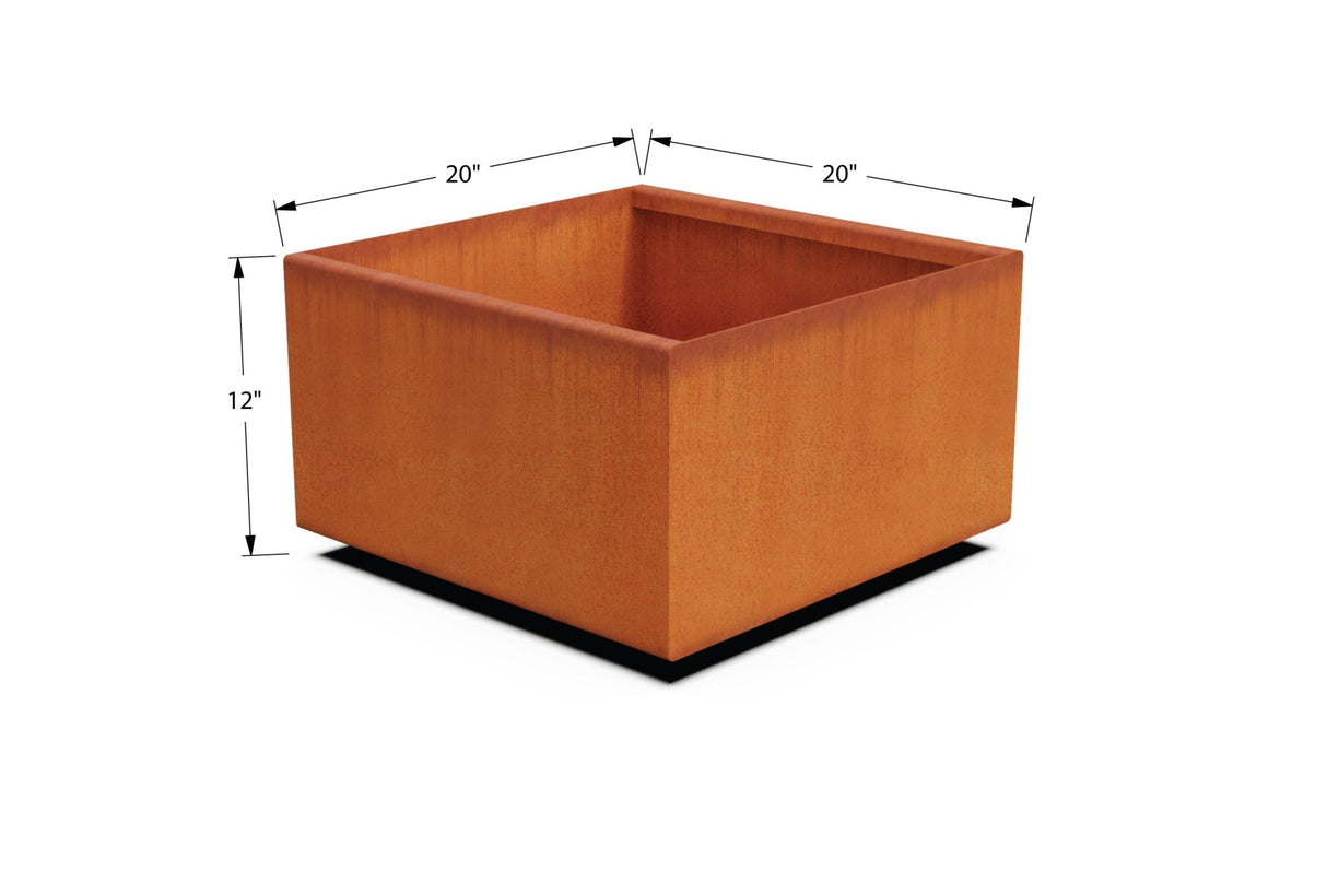 Corten Steel Square & Cube Planter - Plantercraft