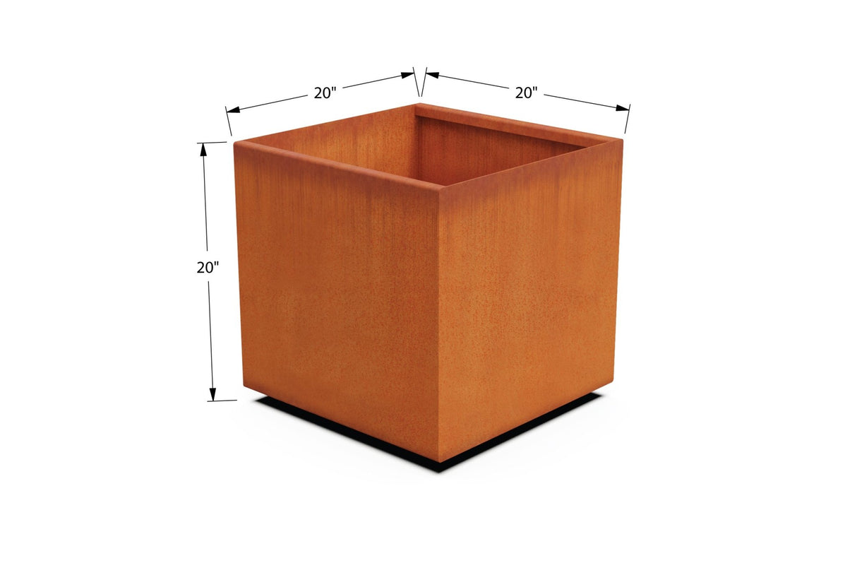 Corten Steel Square & Cube Planter - Plantercraft