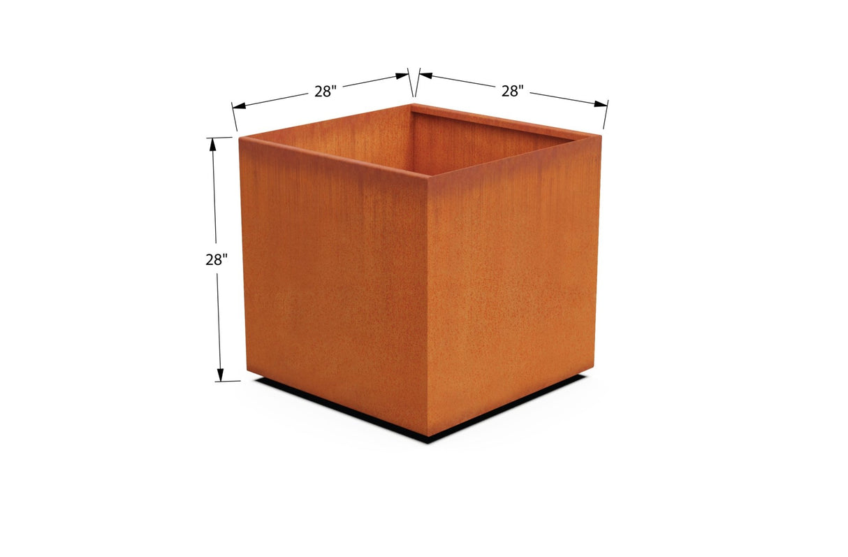 Corten Steel Square & Cube Planter - Plantercraft