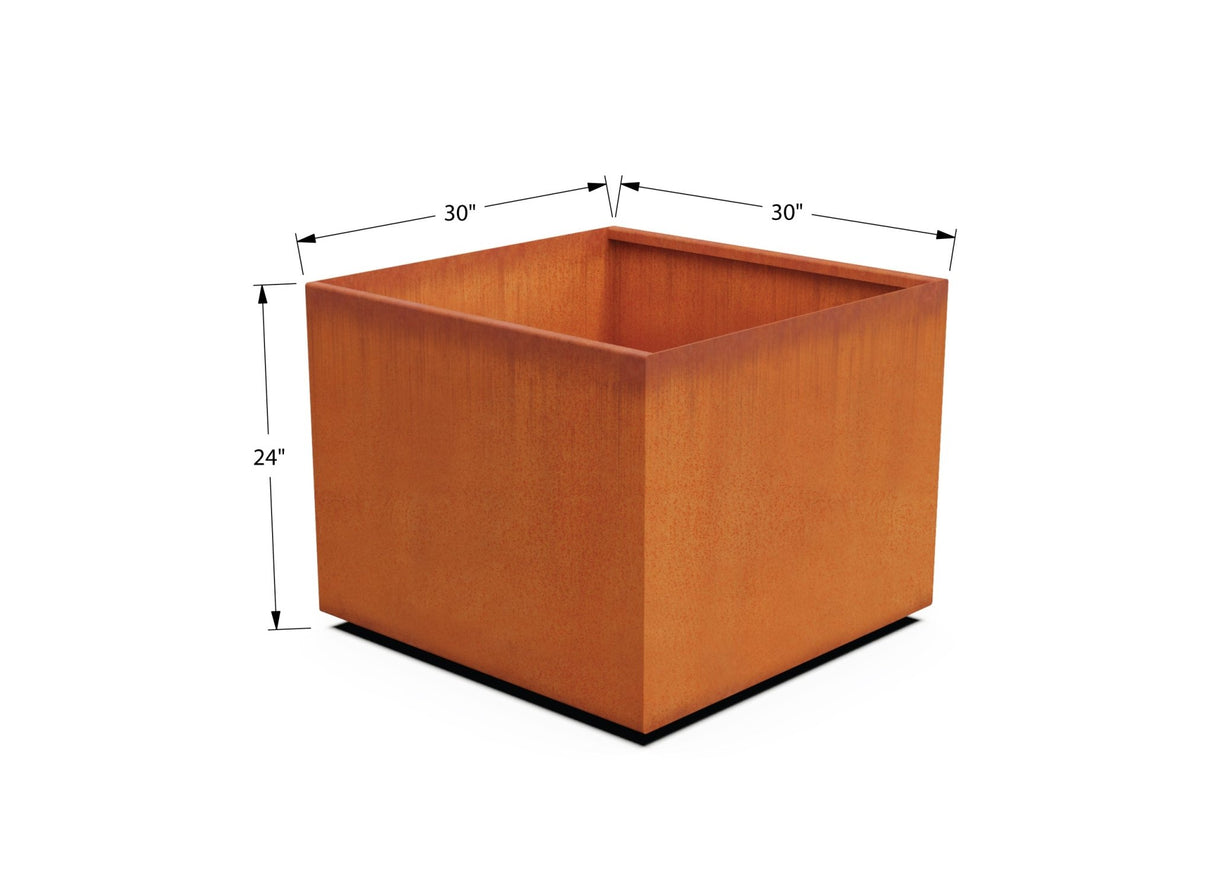 Corten Steel Square & Cube Planter - Plantercraft