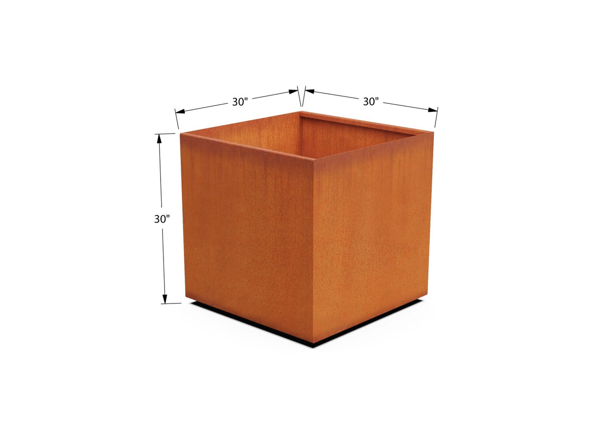 Corten Steel Square & Cube Planter - Plantercraft