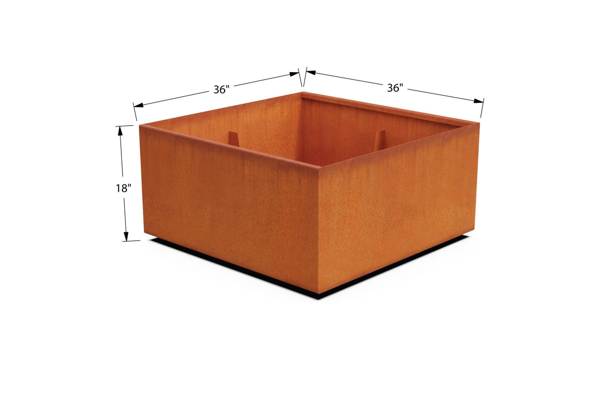 Corten Steel Square & Cube Planter - Plantercraft