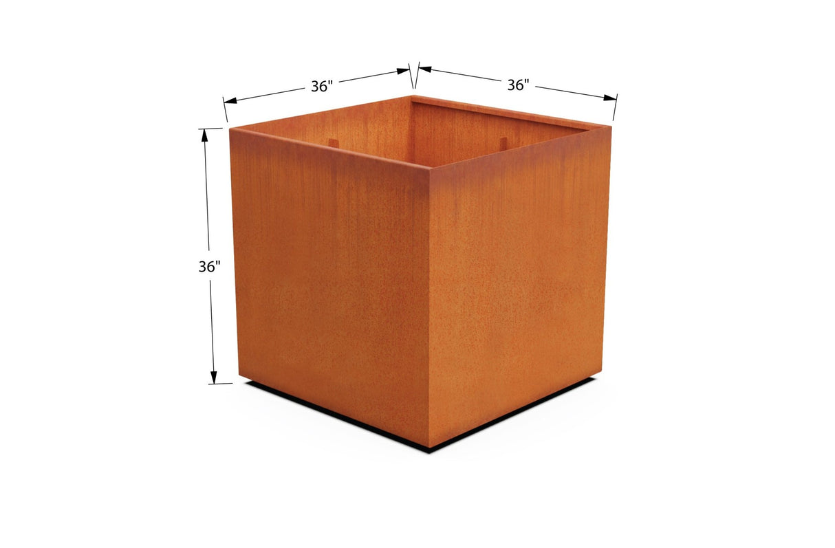 Corten Steel Square & Cube Planter - Plantercraft