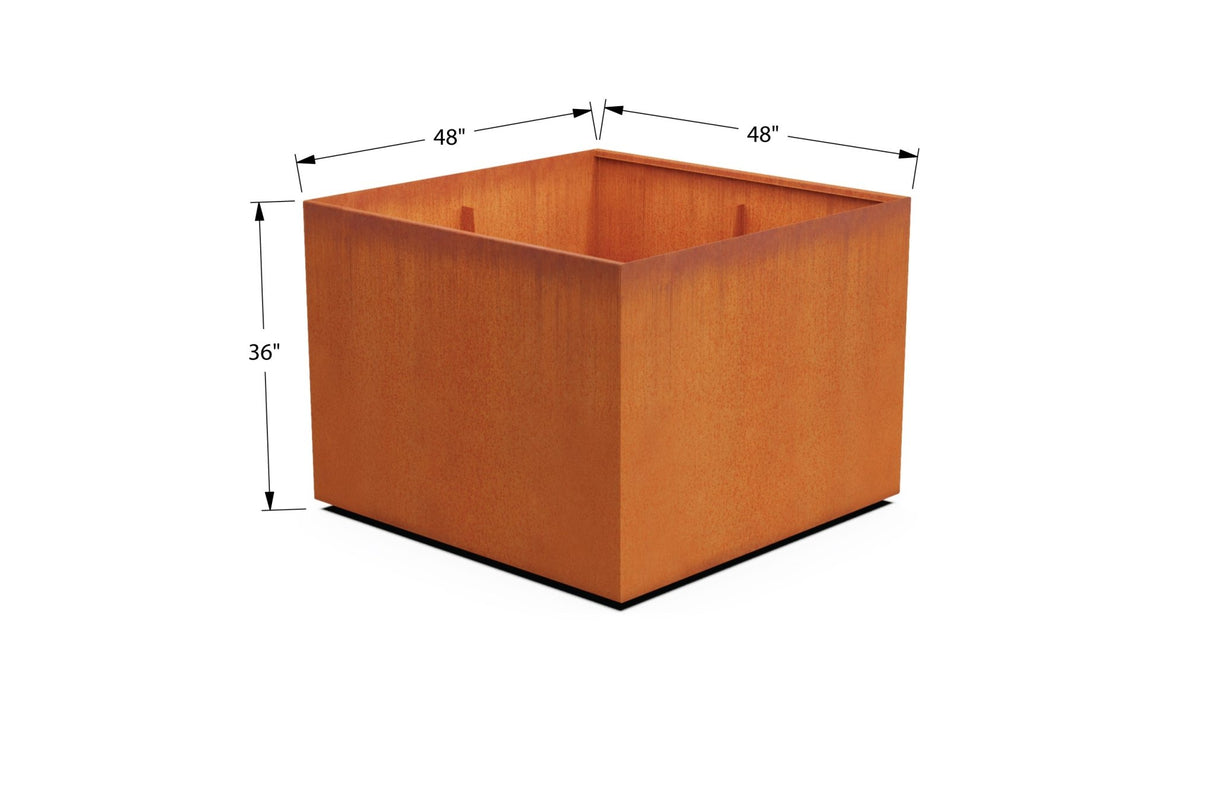 Corten Steel Square & Cube Planter - Plantercraft