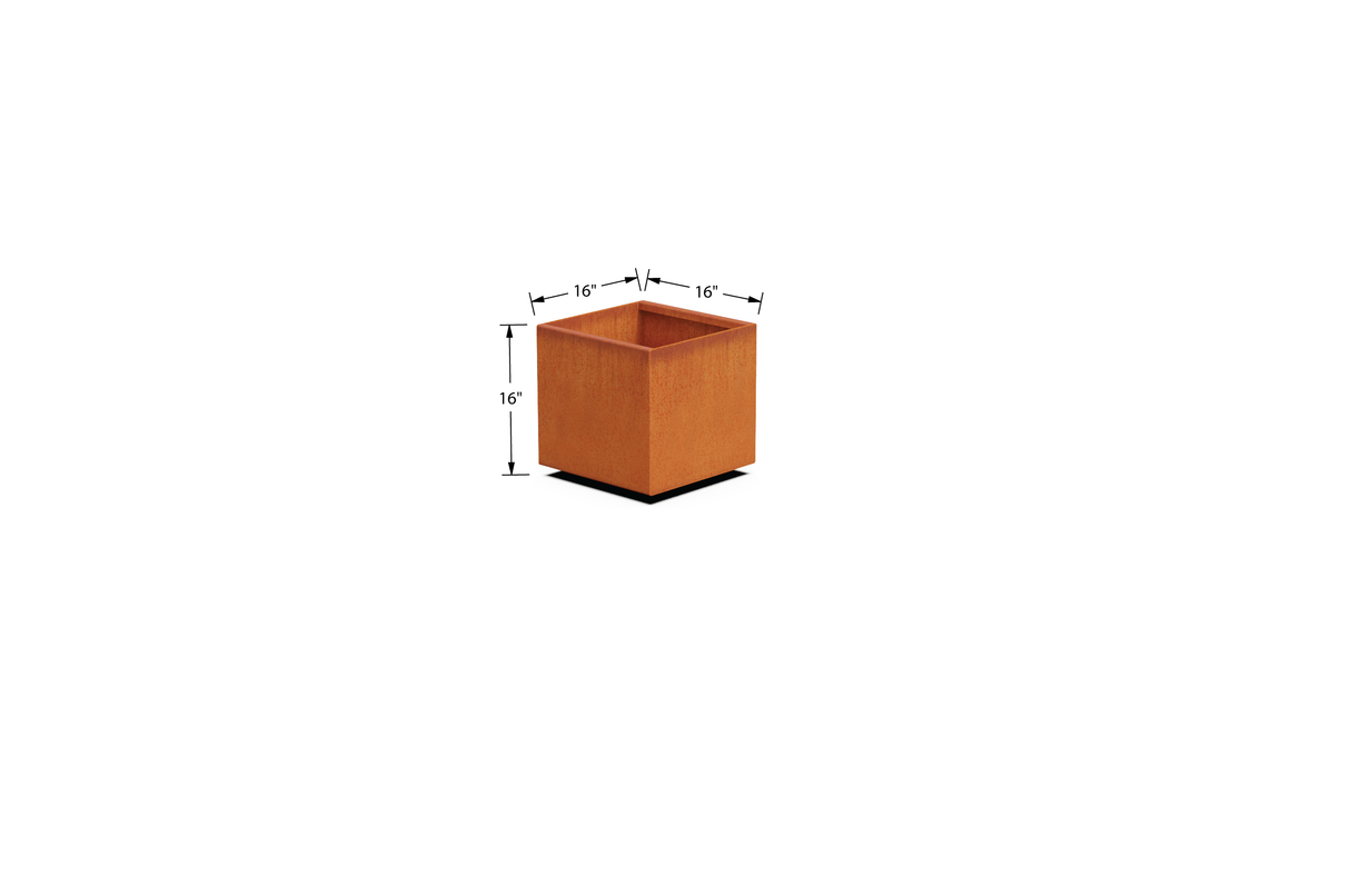 Corten Steel Square & Cube Planter – 12" to 24" H