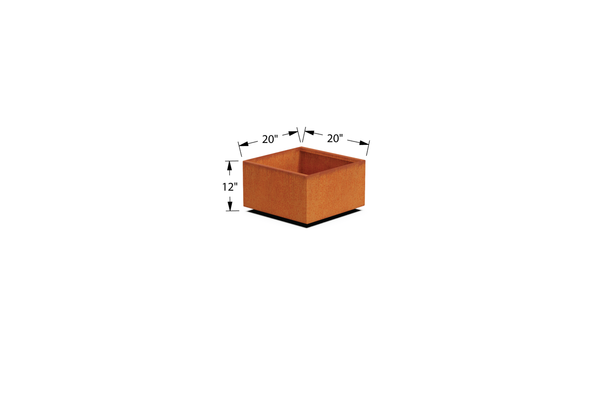 Corten Steel Square & Cube Planter – 12" to 24" H
