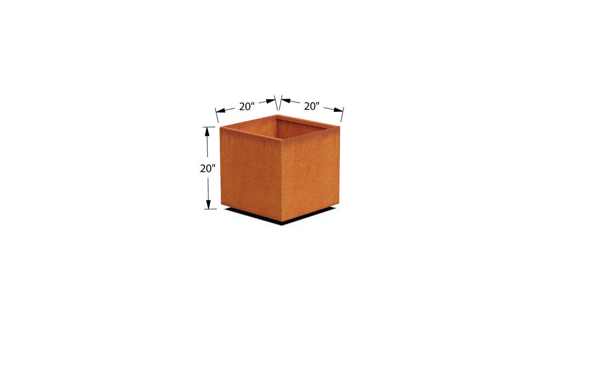 30% OFF Corten Steel Square & Cube Planter – 20" x 20" x 20"