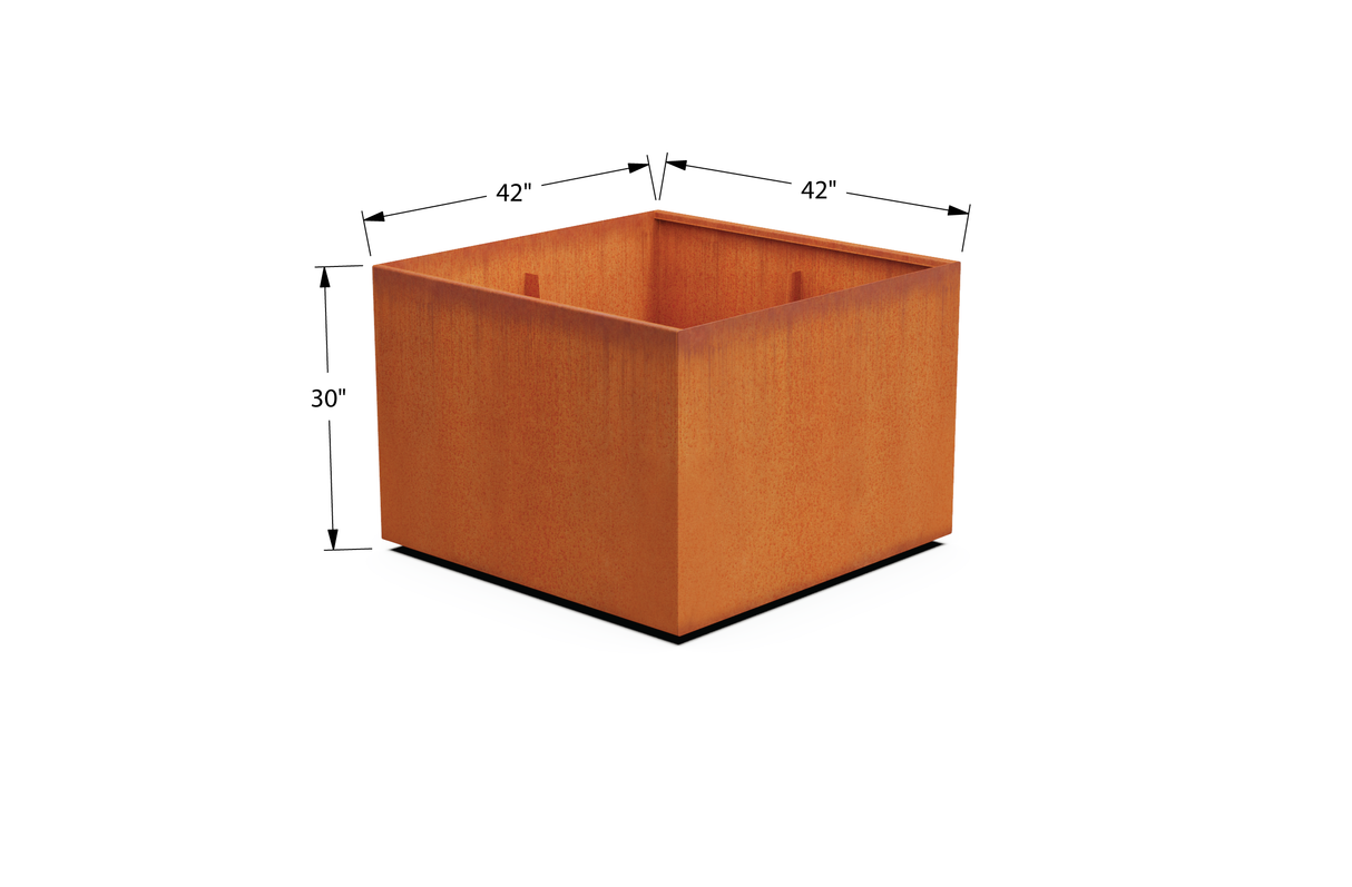 Corten Steel Square & Cube Planter – 28" to 48" H