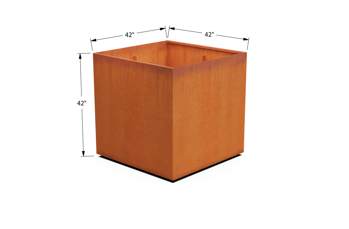 Corten Steel Square & Cube Planter – 28" to 48" H