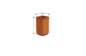 Corten Steel Tall Cube Planter - Plantercraft