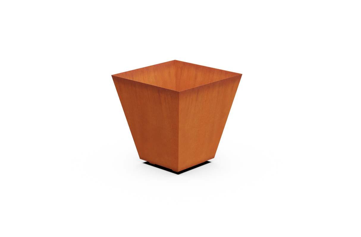Corten Steel Square Tapered Planter – 16" to 24" H
