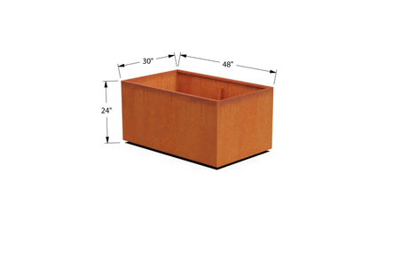 Corten Steel Rectangular 30 - inch Wide Planter - Plantercraft