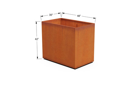 Corten Steel Rectangular 30 - inch Wide Planter - Plantercraft